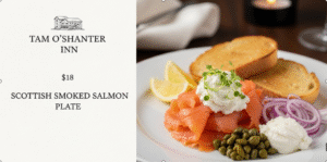 Tam O'Shanter Inn Menu With Price.
