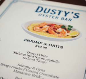 Dusty's Oyster Bar Menu With Price.