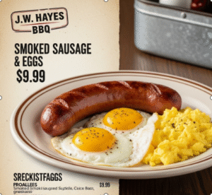 J.W. Hayes BBQ Menu With Price.