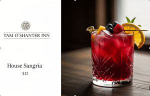 Tam O'Shanter Inn Menu With Price.