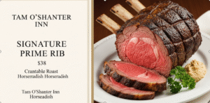  Tam O'Shanter Inn Menu With Price.