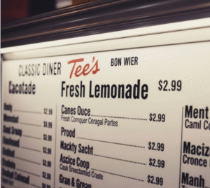 Tee's Diner Bon Wier Menu With Price.