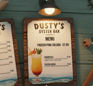Dusty's Oyster Bar Menu With Price.