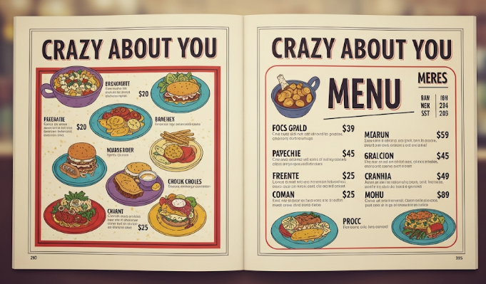 Crazy About You Menu With Price.❤️
