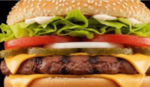 Burger King menu with prices.