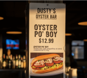 Dusty's Oyster Bar Menu With Price.