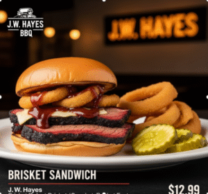 J.W. Hayes BBQ Menu With Price.