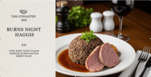 Tam O'Shanter Inn Menu With Price.