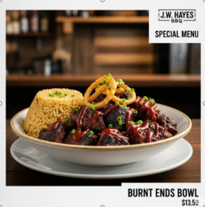 J.W. Hayes BBQ Menu With Price.